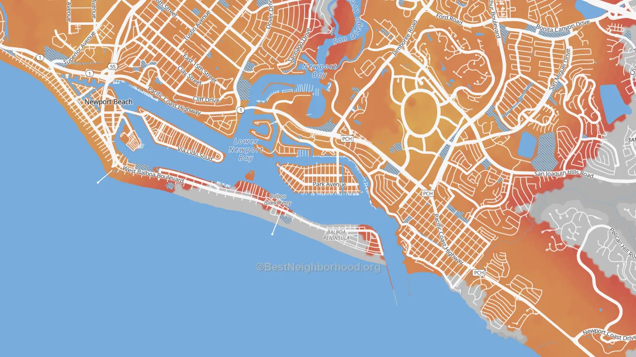 Transit Grade map of 92662, CA