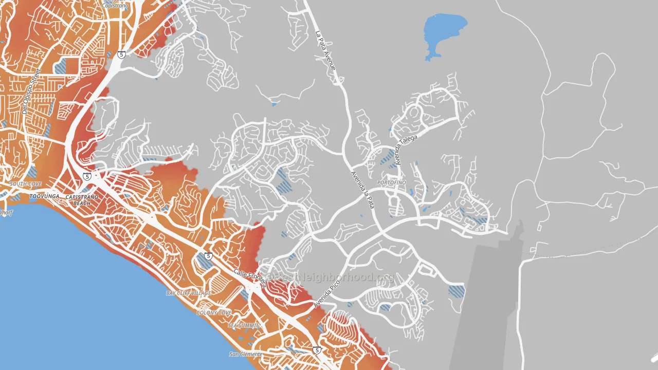 Transit Grade map of 92673, CA