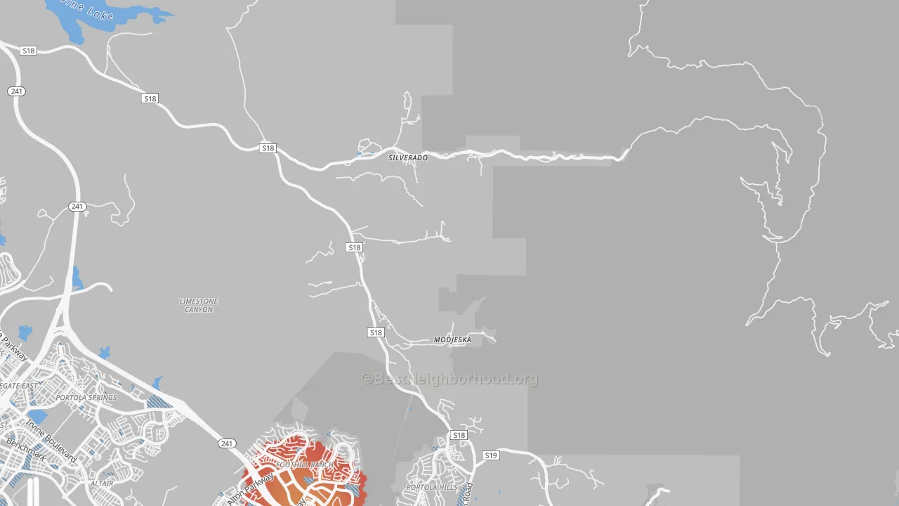 Transit Grade map of 92676, CA