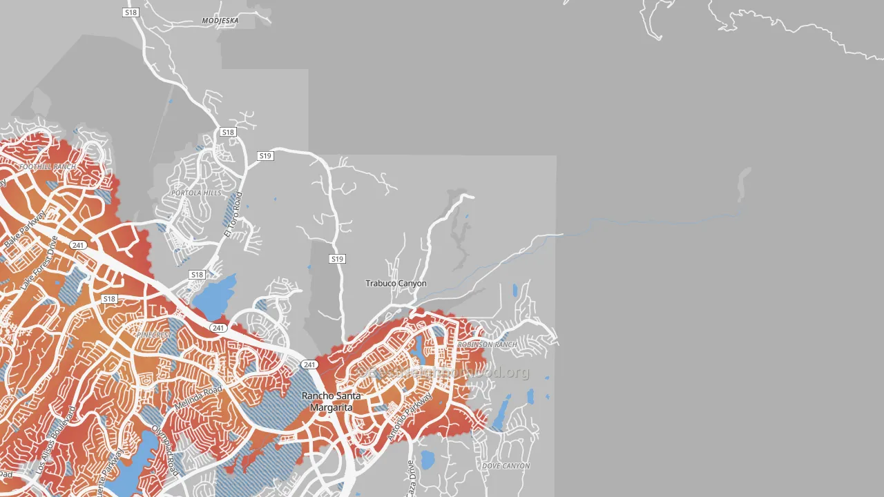 Transit Grade map of 92678, CA