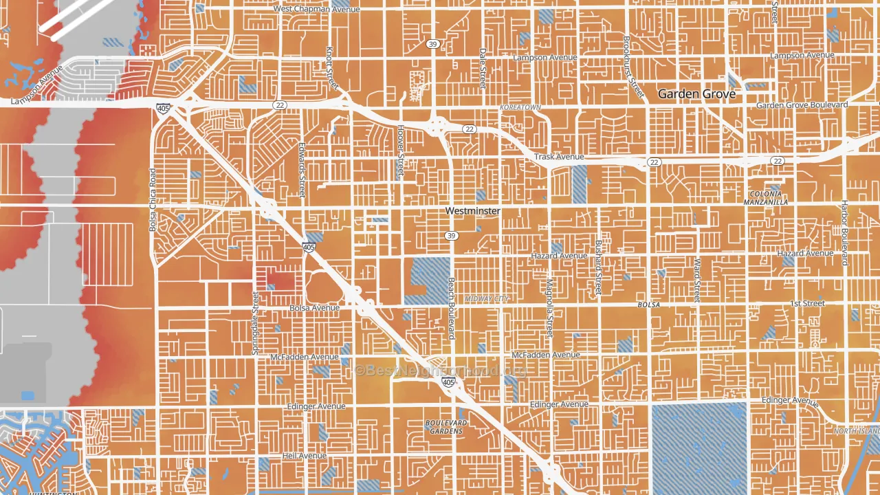 Transit Grade map of 92683, CA