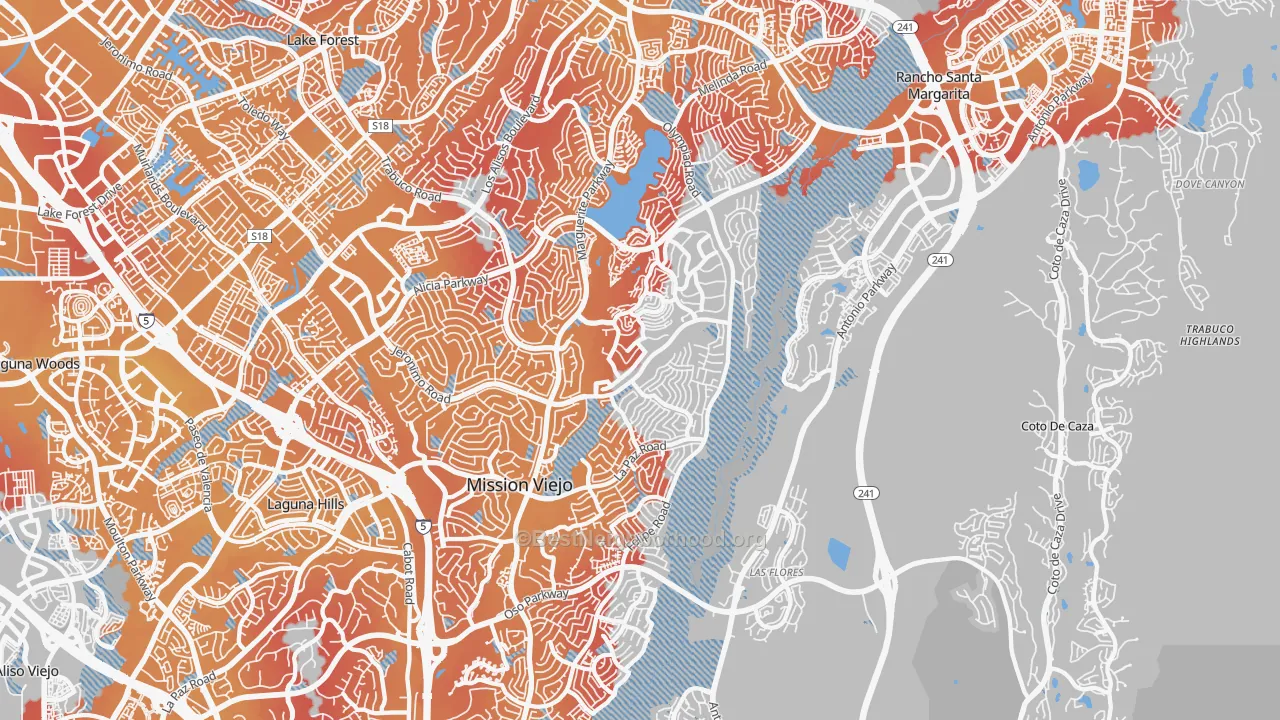 Transit Grade map of 92692, CA