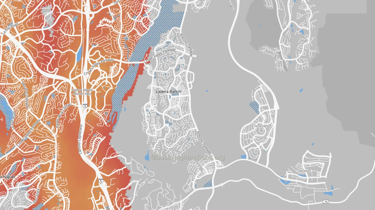 Transit Grade map of 92694, CA