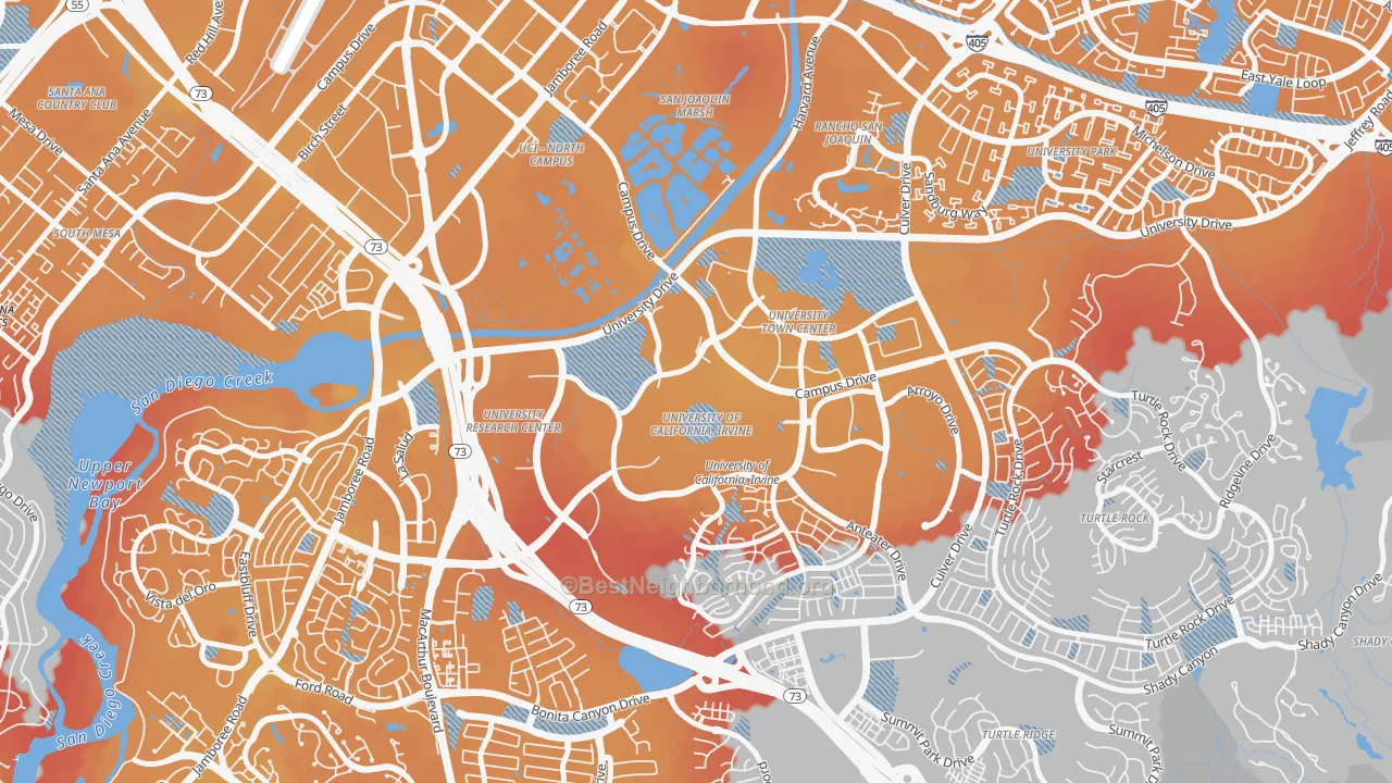 Transit Grade map of 92697, CA