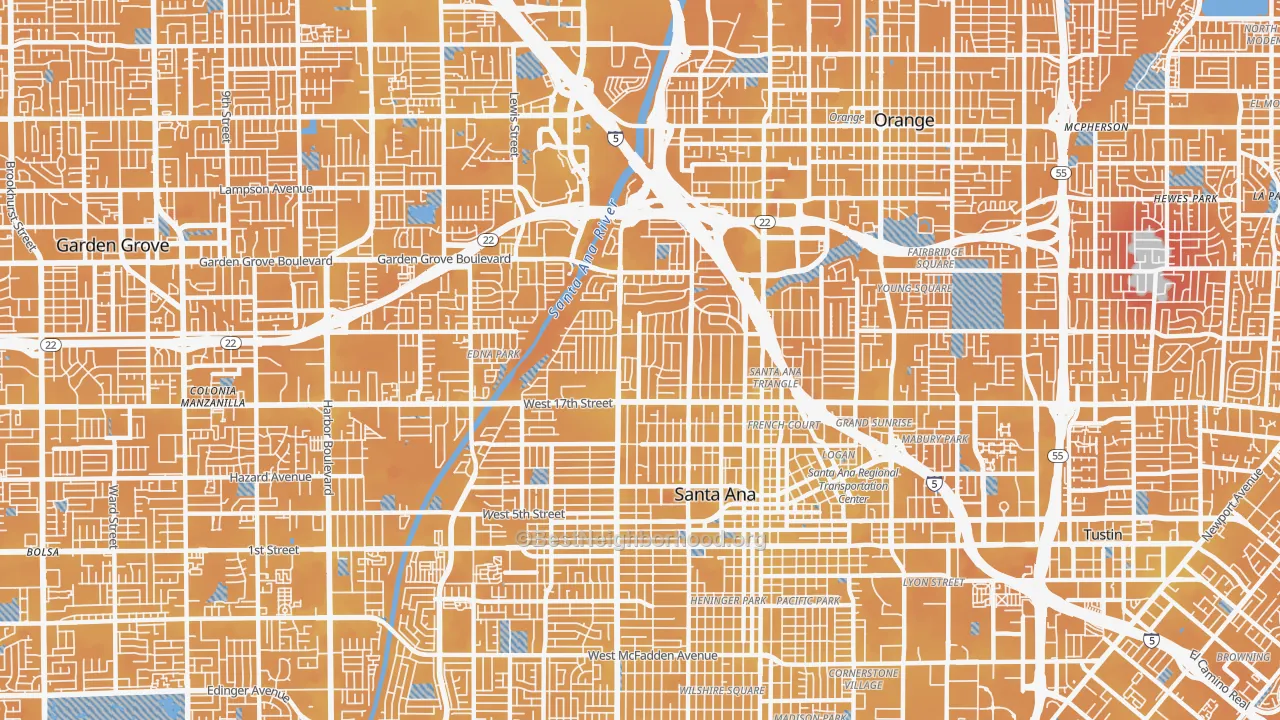 Transit Grade map of 92706, CA