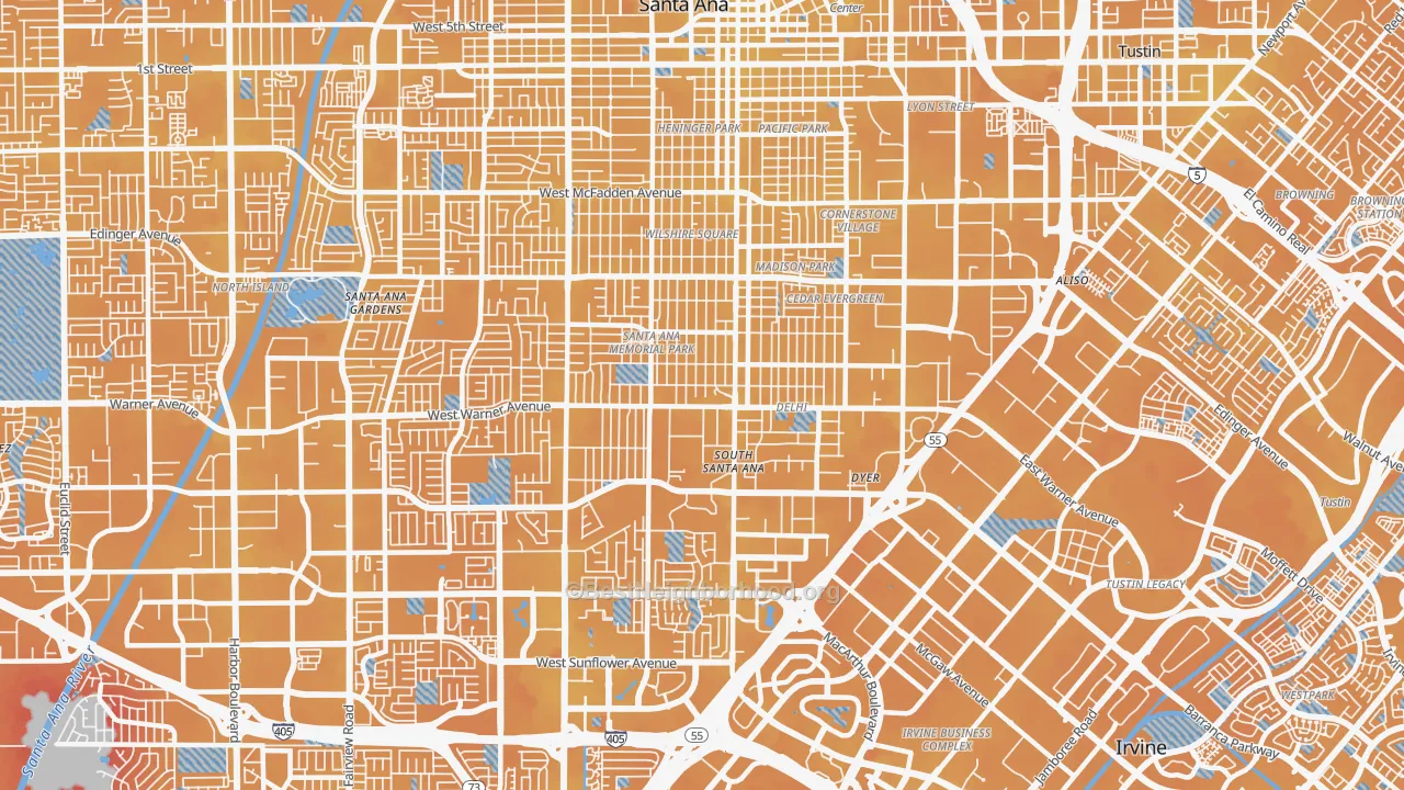 Transit Grade map of 92707, CA