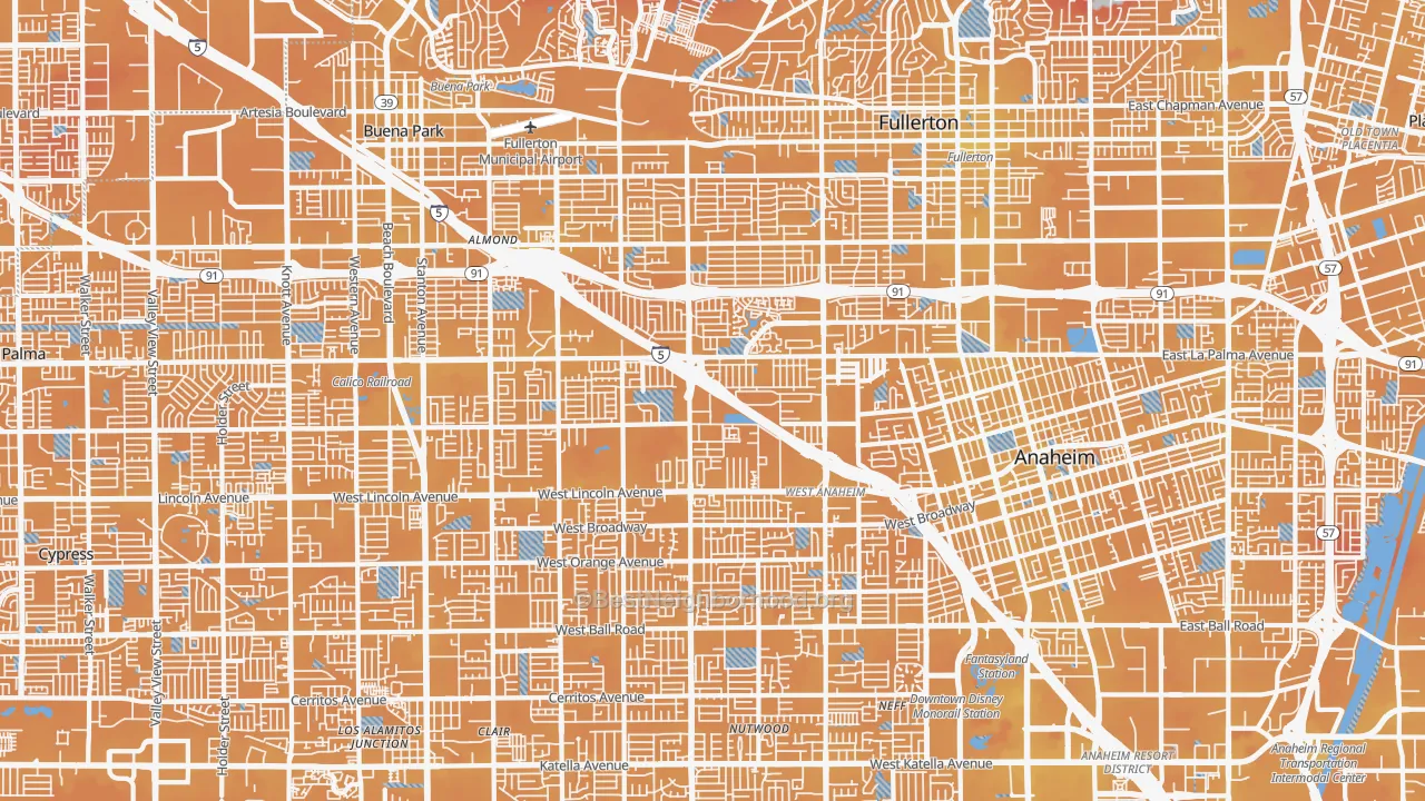 Transit Grade map of 92801, CA