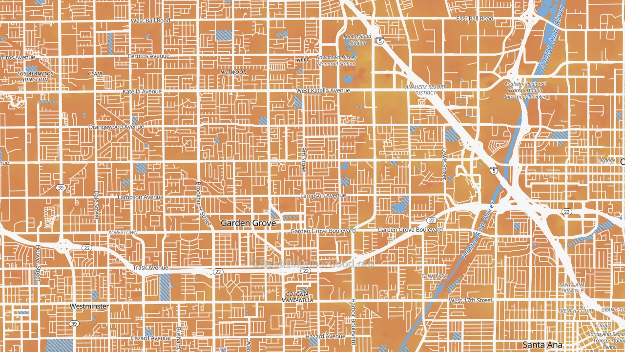 Transit Grade map of 92840, CA