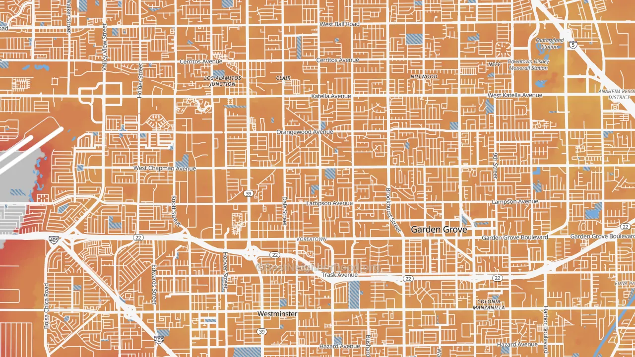 Transit Grade map of 92841, CA