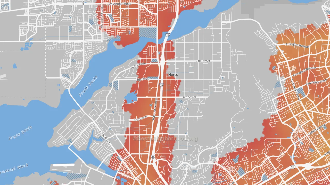 Transit Grade map of 92860, CA