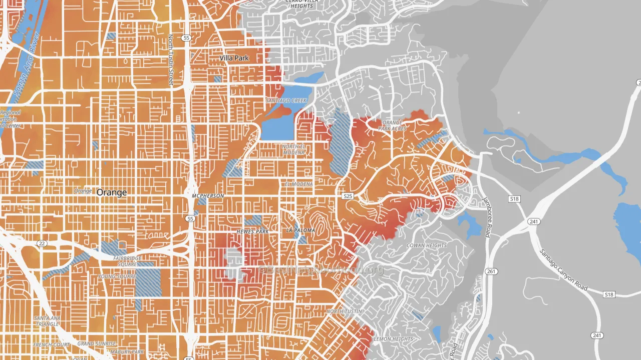 Transit Grade map of 92869, CA