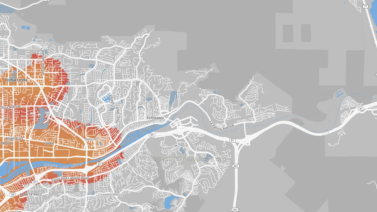 Transit Grade map of 92887, CA