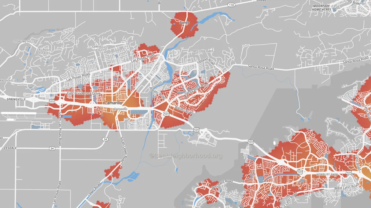 Transit Grade map of 93012, CA
