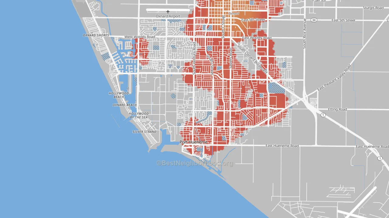 Transit Grade map of 93041, CA