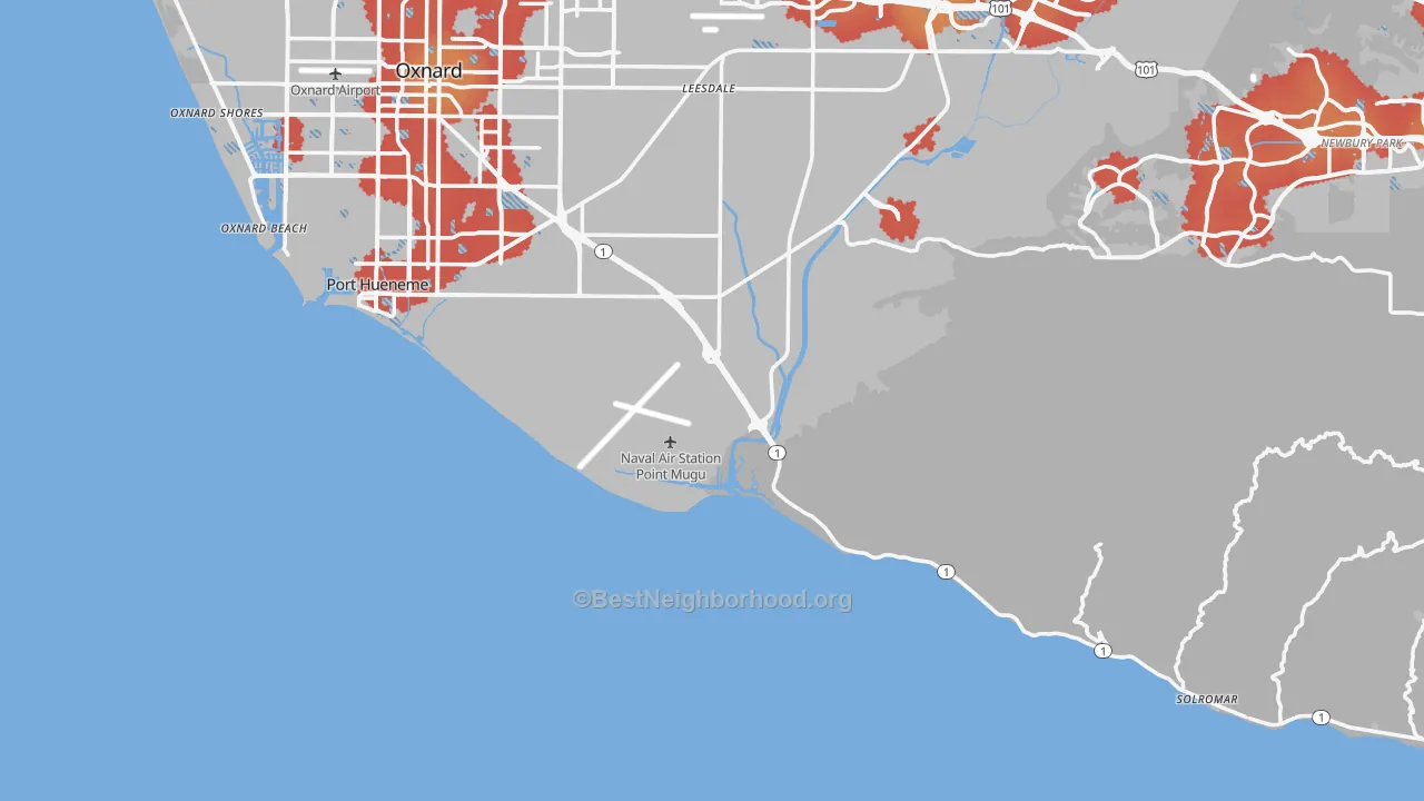 Transit Grade map of 93042, CA