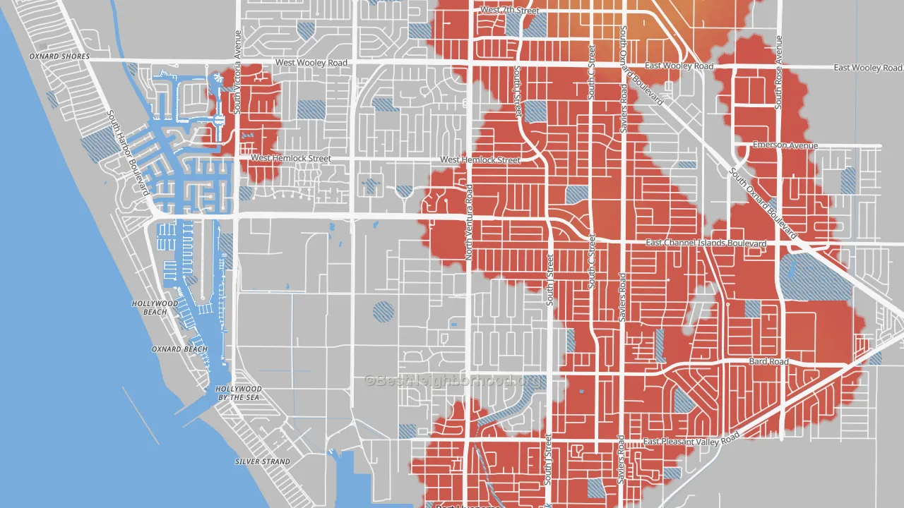 Transit Grade map of 93043, CA