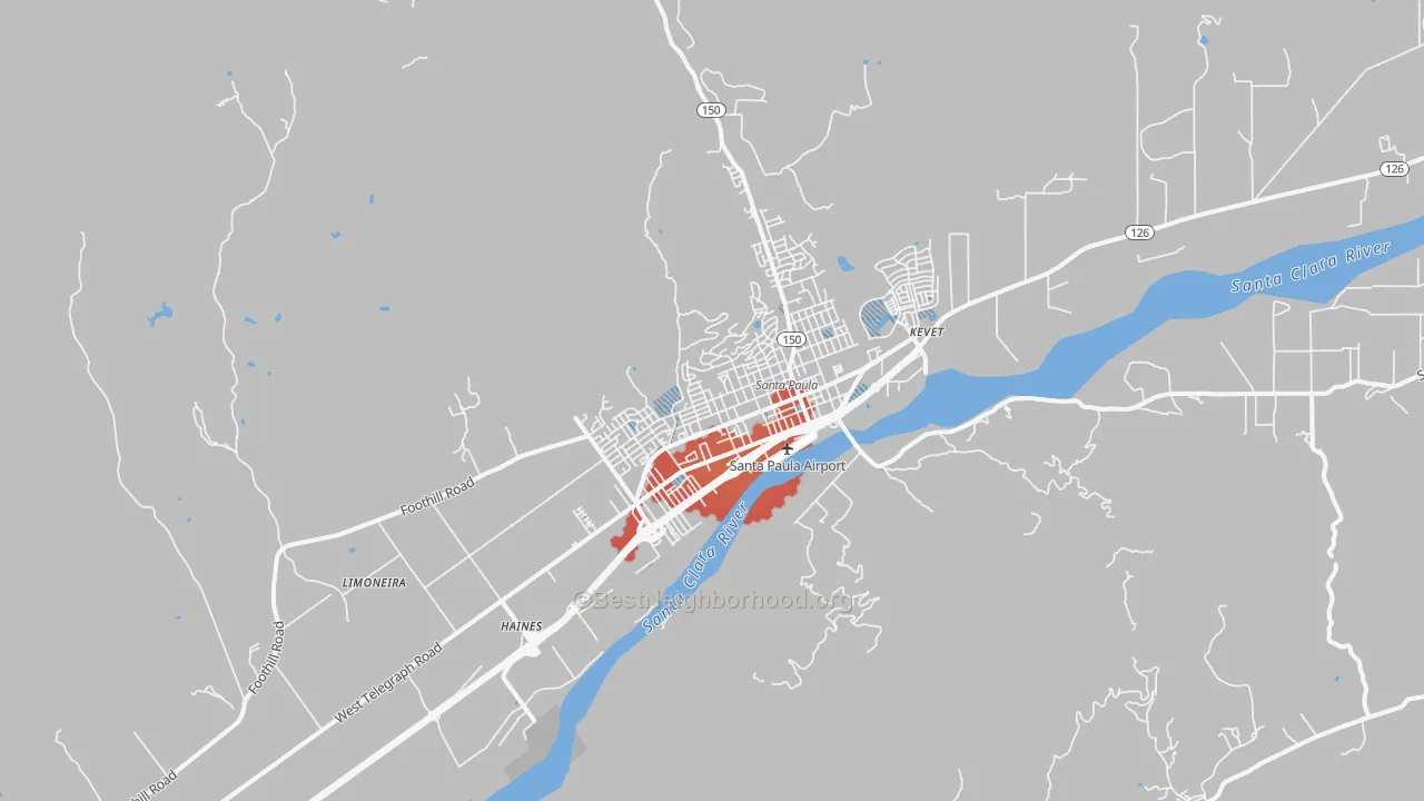 Transit Grade map of 93060, CA