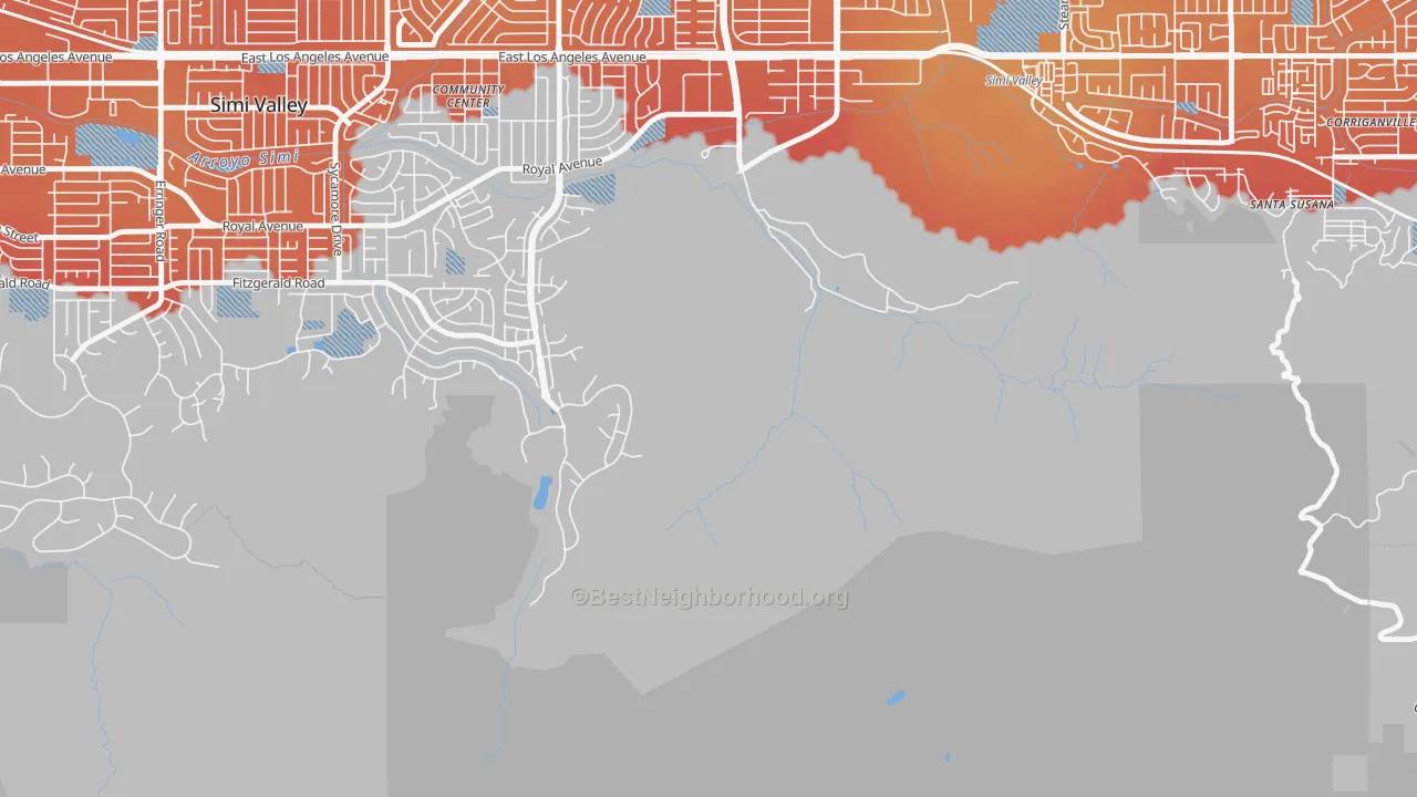 Transit Grade map of 93064, CA