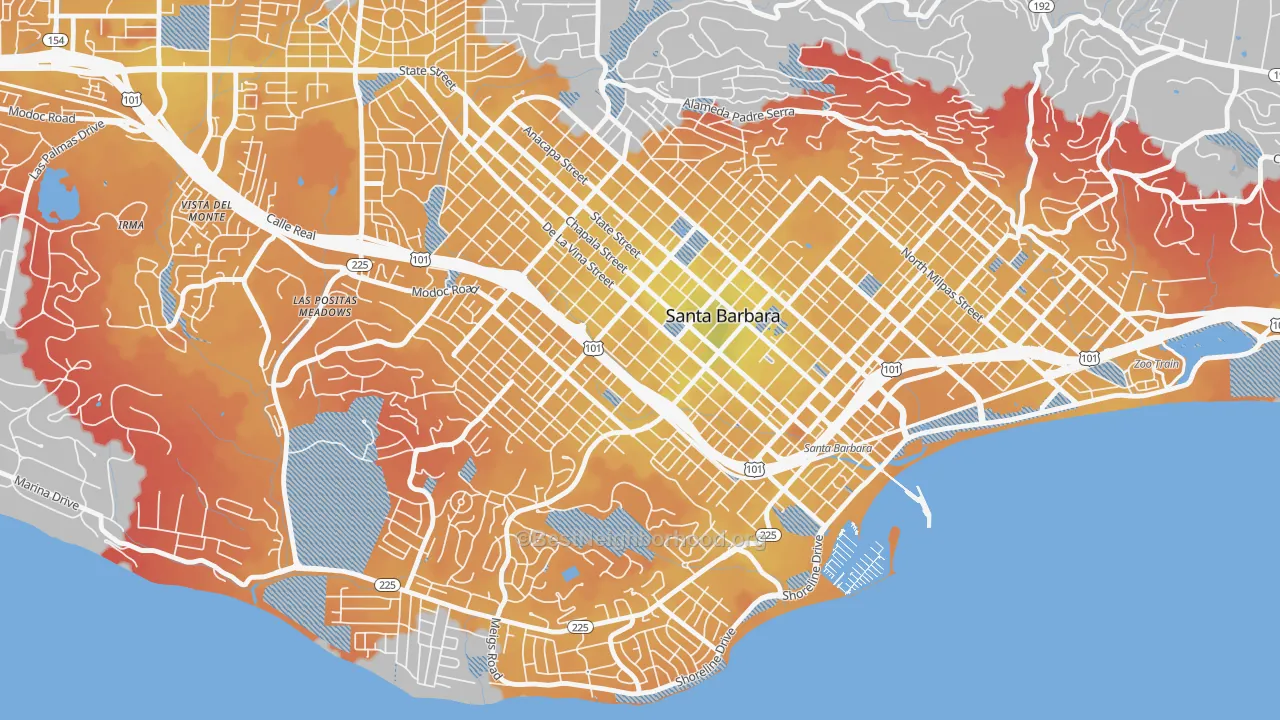 Transit Grade map of 93101, CA