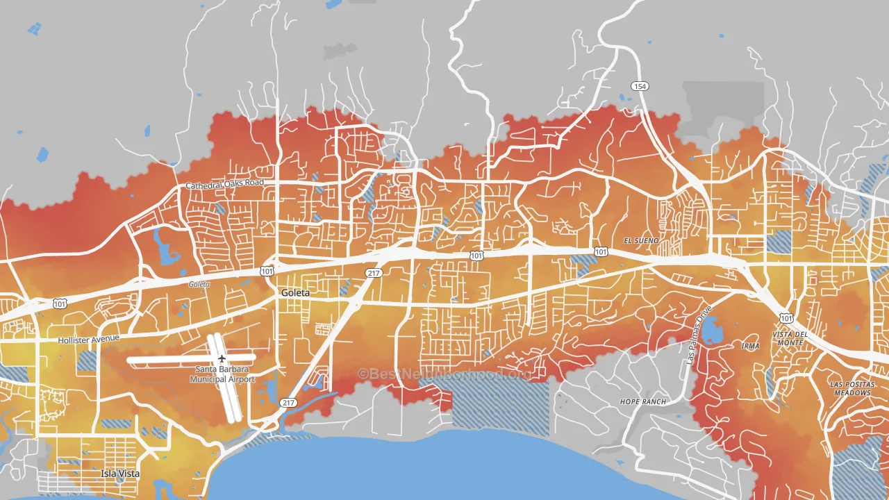 Transit Grade map of 93111, CA