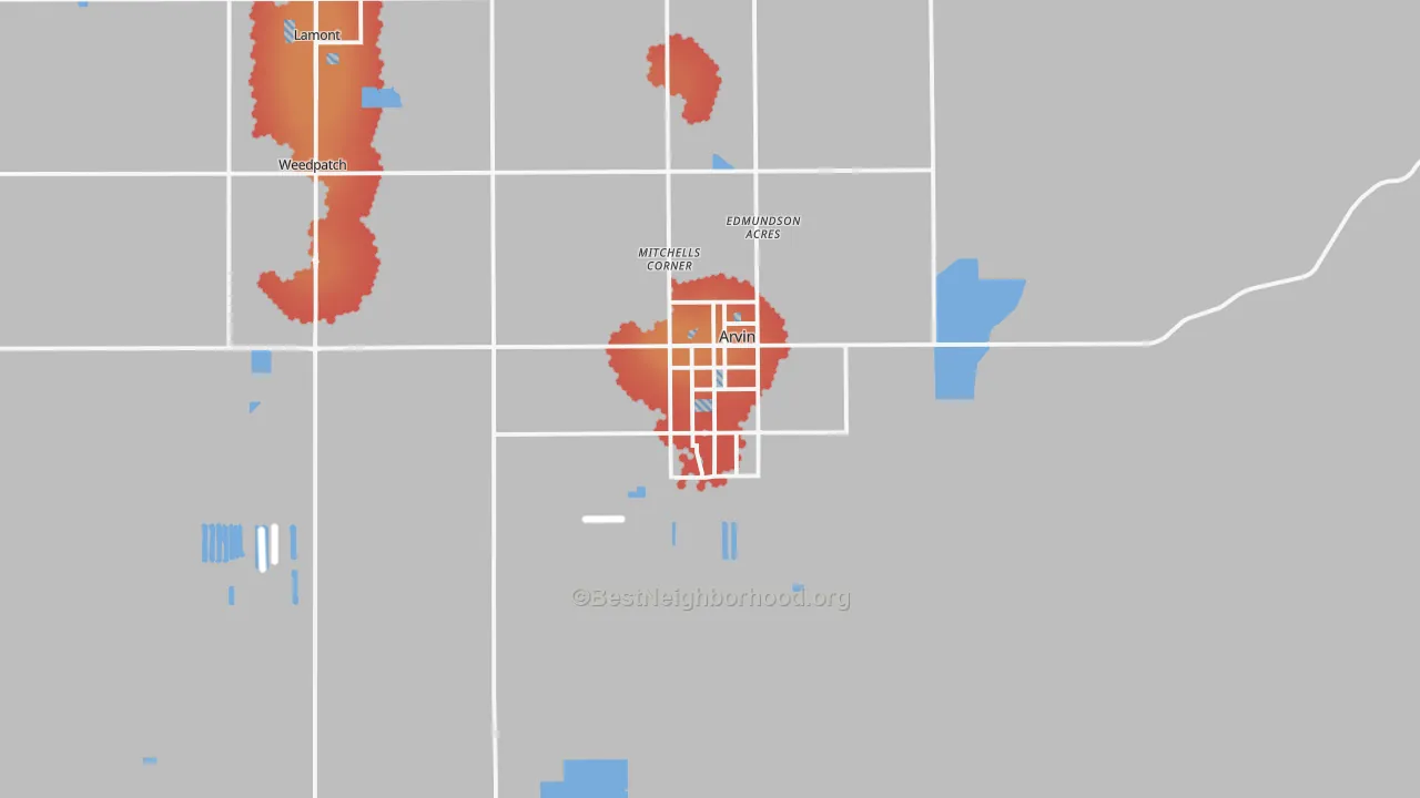 Transit Grade map of 93203, CA