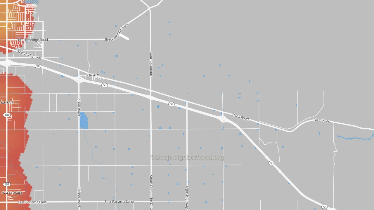 Transit Grade map of 93220, CA