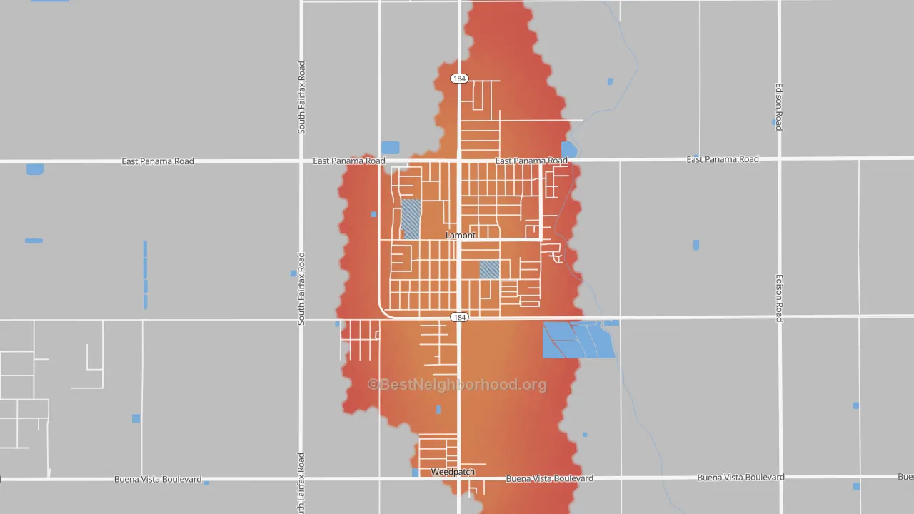 Transit Grade map of 93241, CA