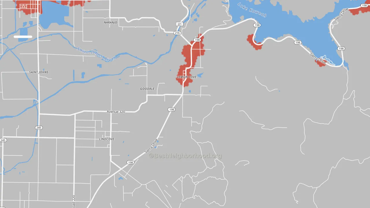 Transit Grade map of 93244, CA