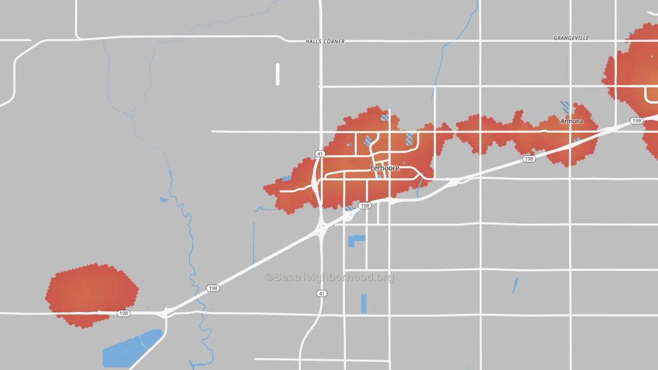 Transit Grade map of 93245, CA