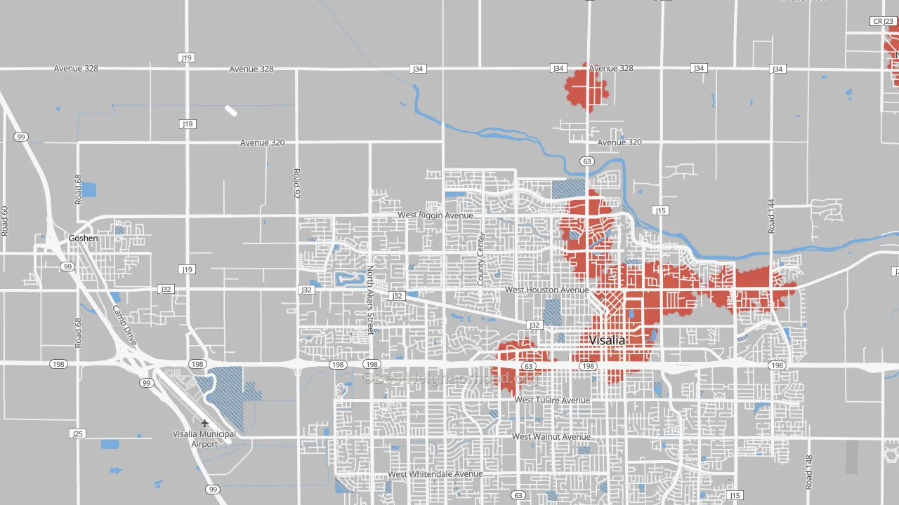 Transit Grade map of 93291, CA