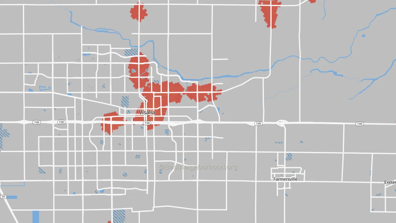 Transit Grade map of 93292, CA