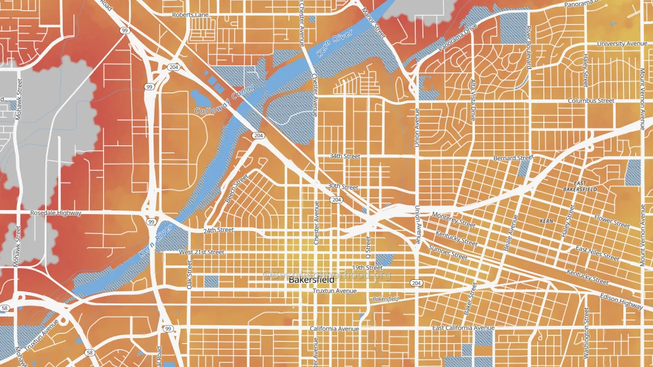Transit Grade map of 93301, CA