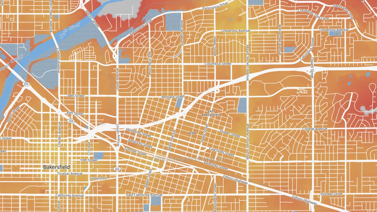 Transit Grade map of 93305, CA