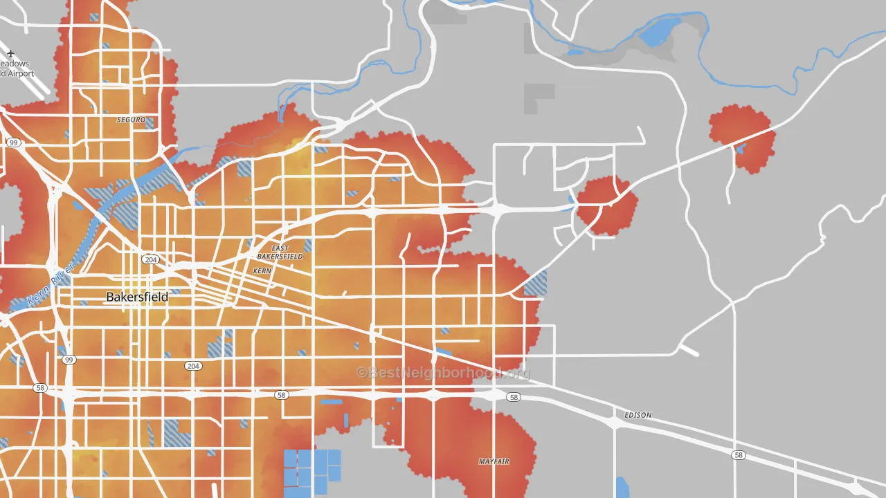 Transit Grade map of 93306, CA