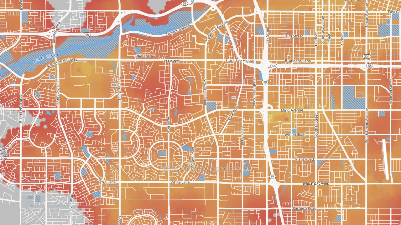 Transit Grade map of 93309, CA