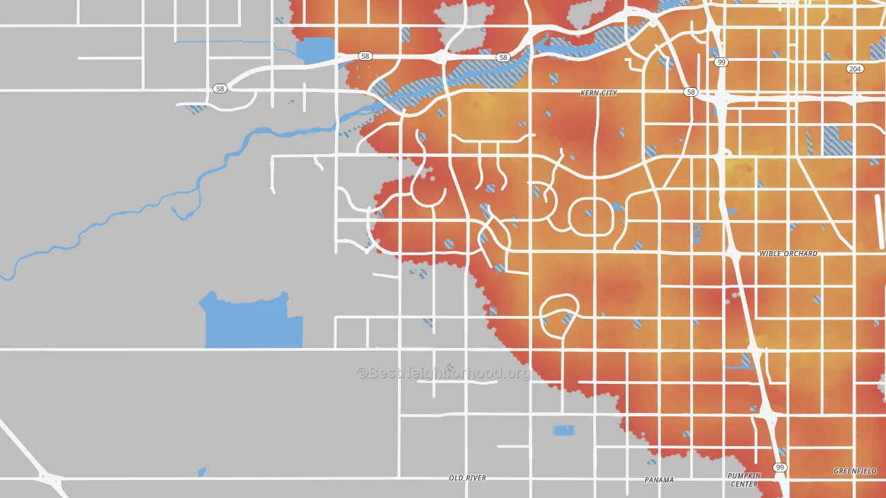 Transit Grade map of 93311, CA