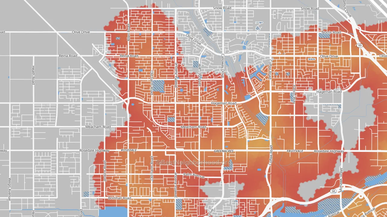 Transit Grade map of 93312, CA