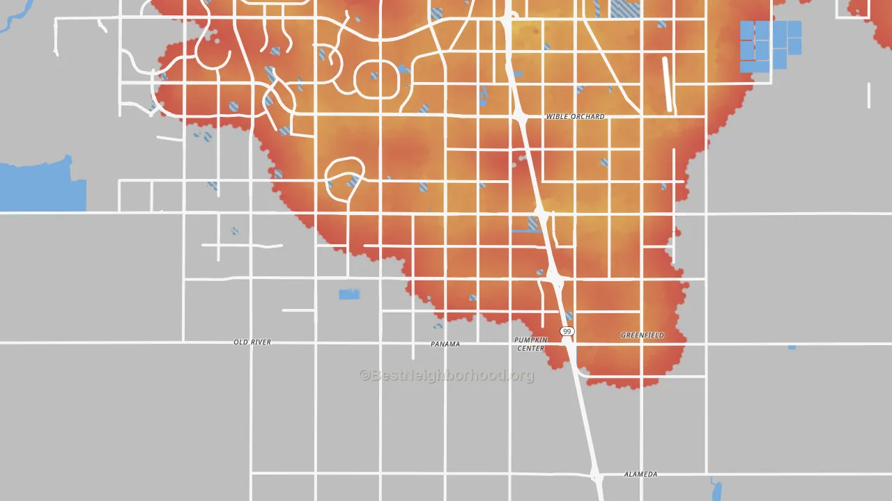 Transit Grade map of 93313, CA