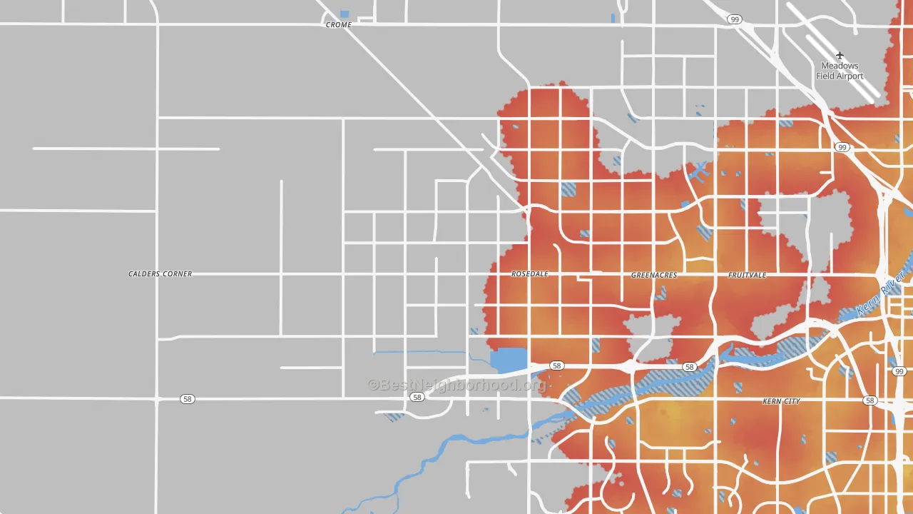Transit Grade map of 93314, CA