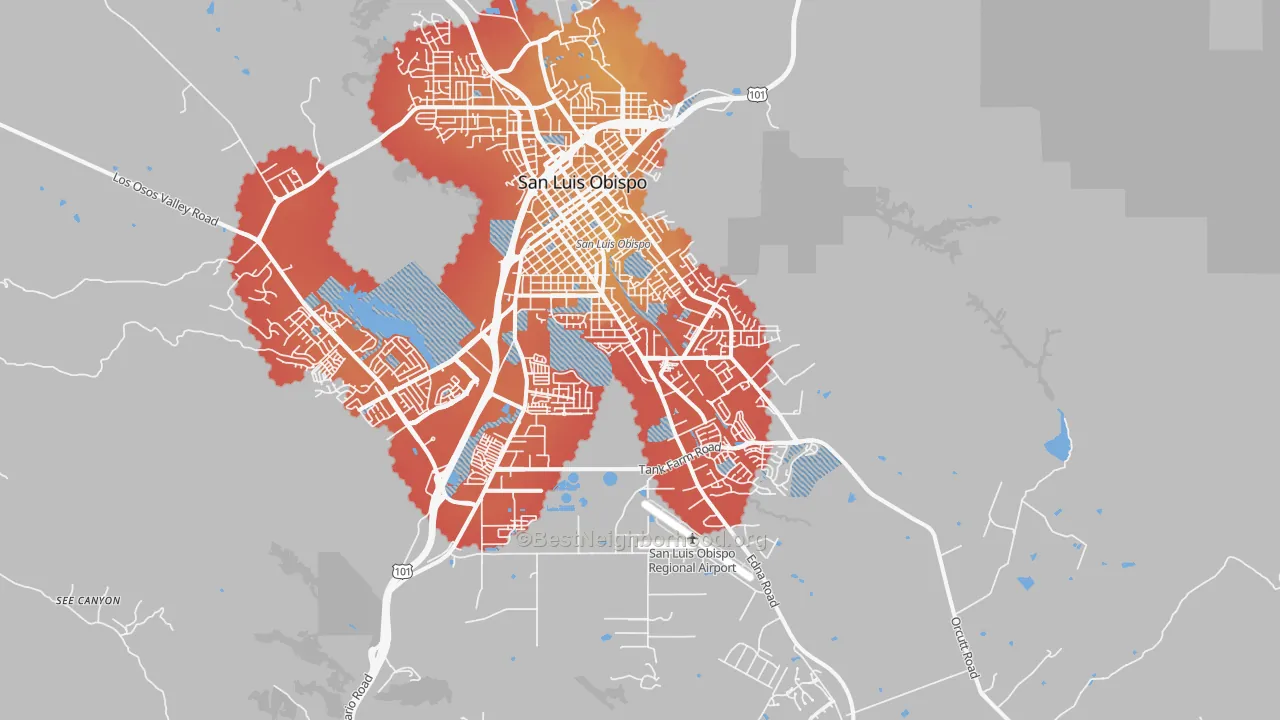 Transit Grade map of 93401, CA