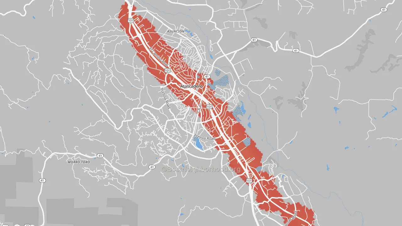 Transit Grade map of 93422, CA