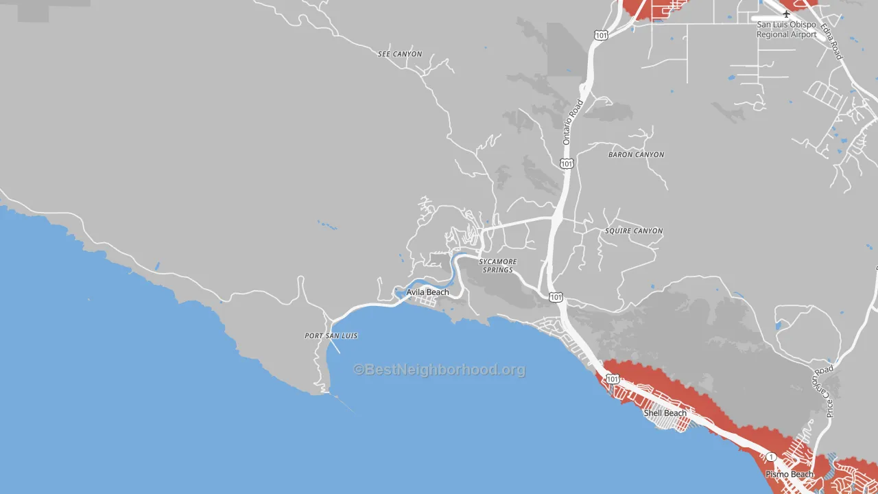 Transit Grade map of 93424, CA
