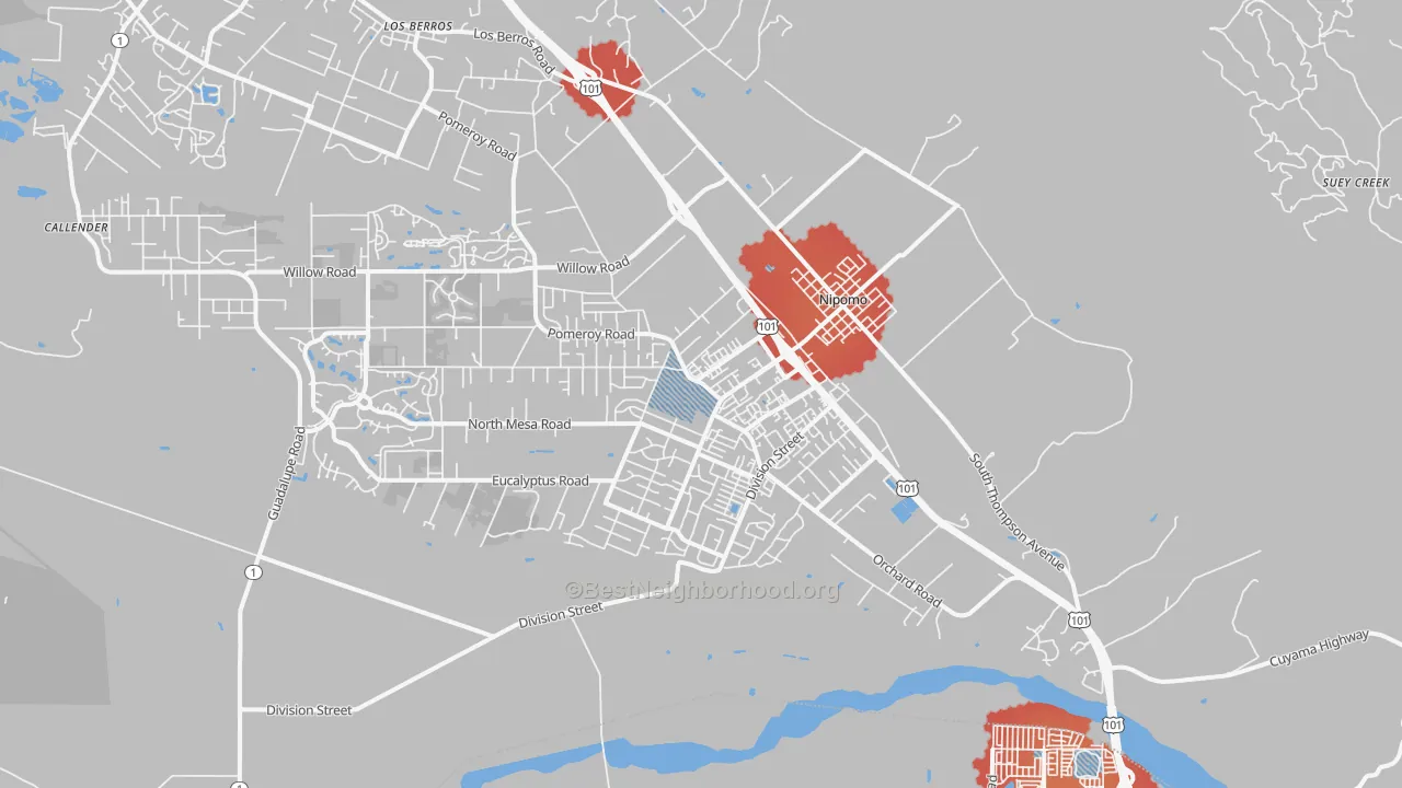 Transit Grade map of 93444, CA