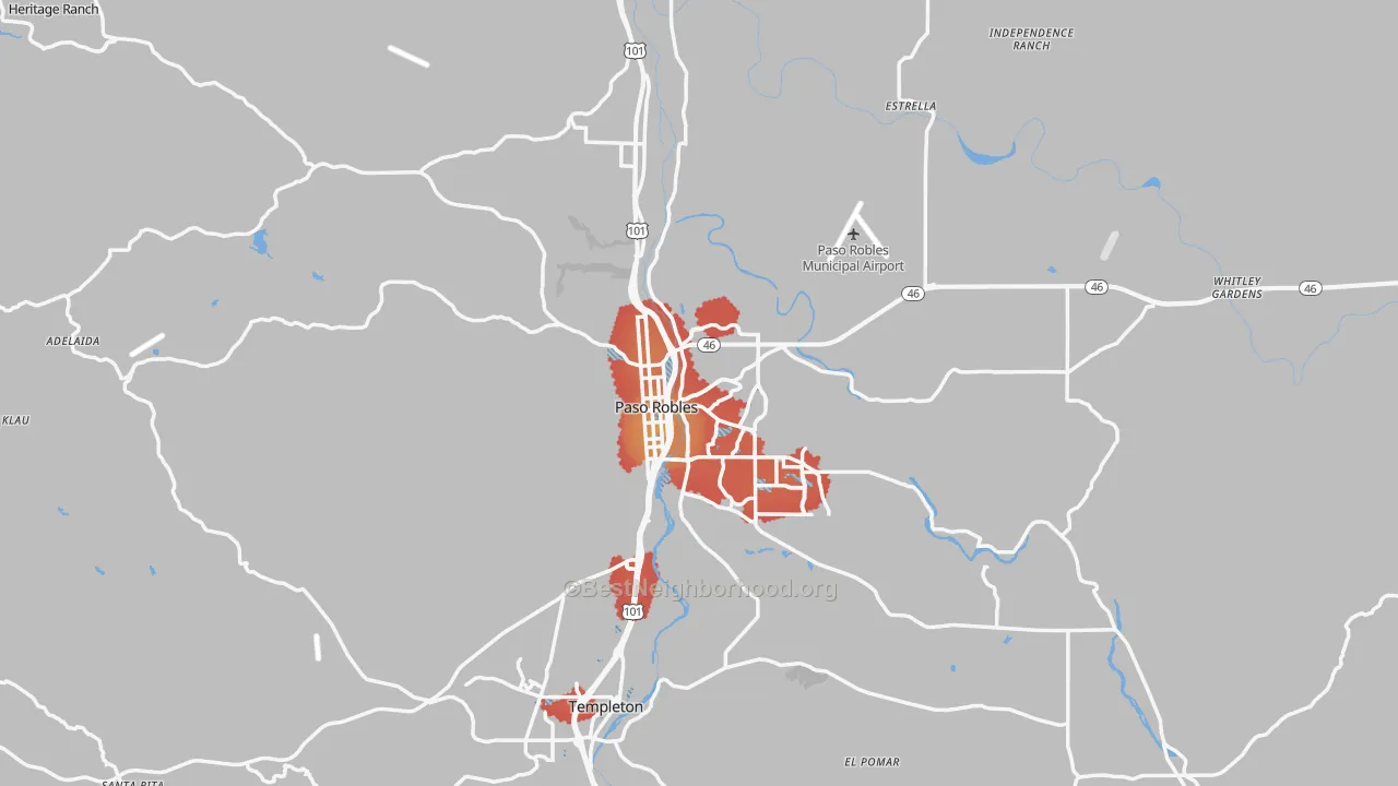Transit Grade map of 93446, CA