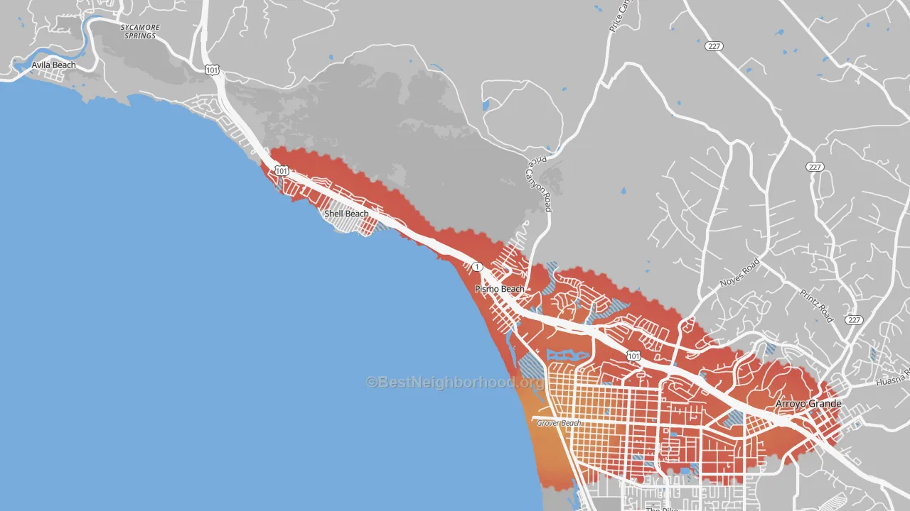 Transit Grade map of 93449, CA