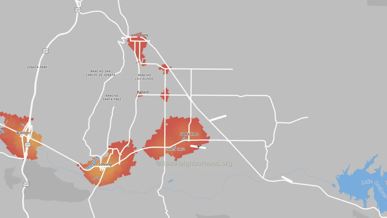 Transit Grade map of 93460, CA