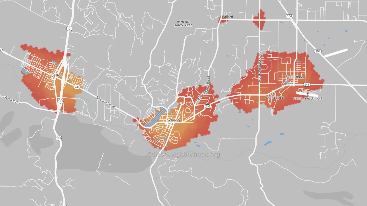 Transit Grade map of 93463, CA