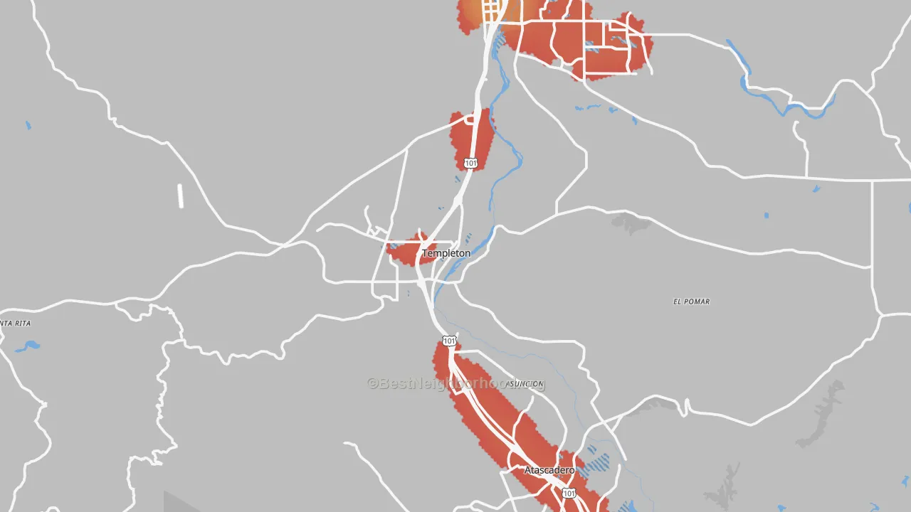 Transit Grade map of 93465, CA