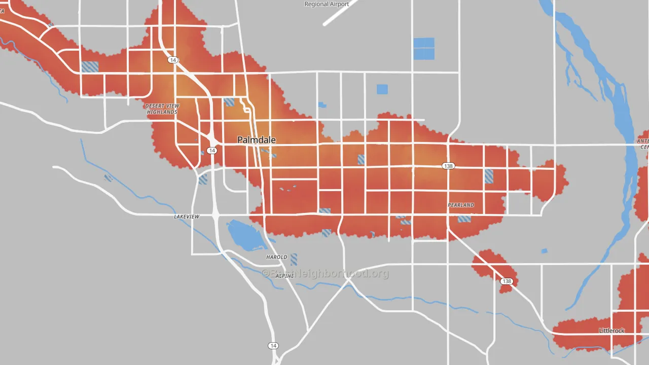 Transit Grade map of 93550, CA