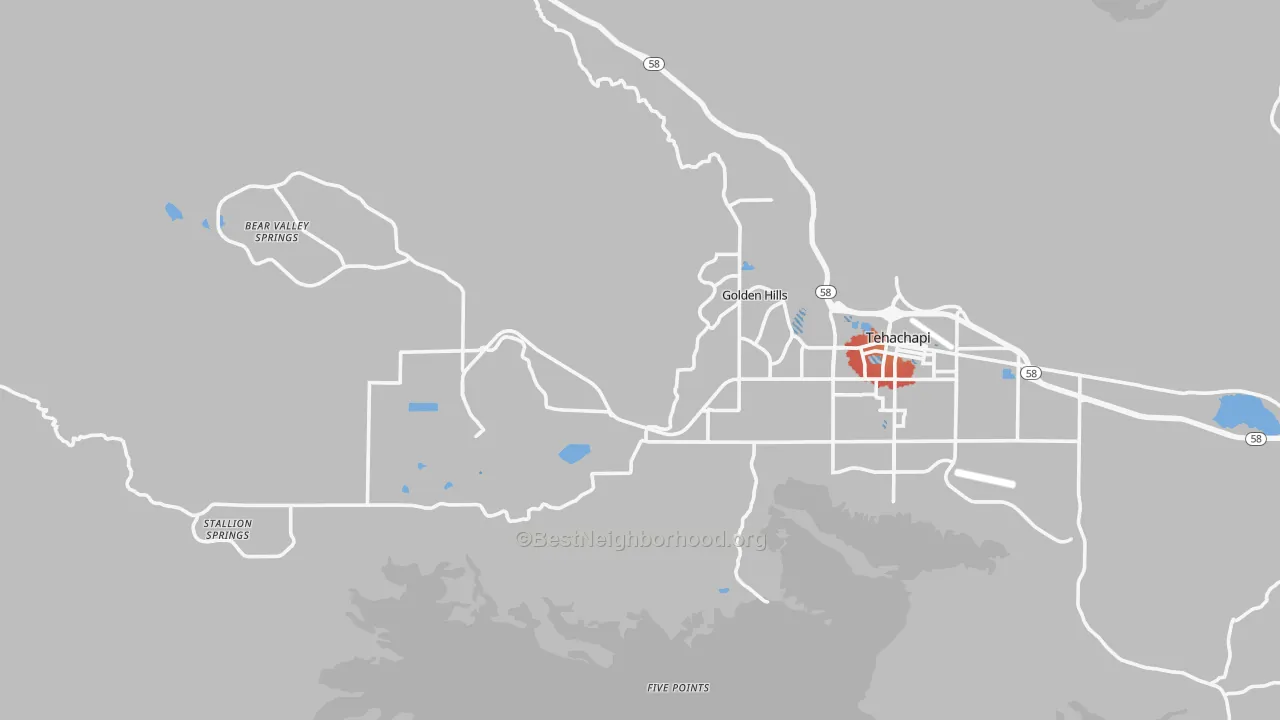 Transit Grade map of 93561, CA